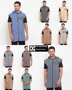 NEW Zayidan Rompi Sholat Line Hoodie Muslim Pria - Biru