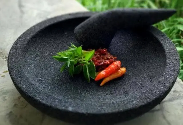 Cobek + Ulekan Coet Batu Pengulek Sambal Batu Asli Berkualitas