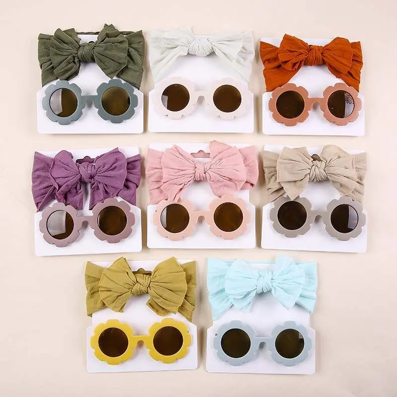 2 in 1 bandana + kacamata hitam bayi set bandana pita bayi 0