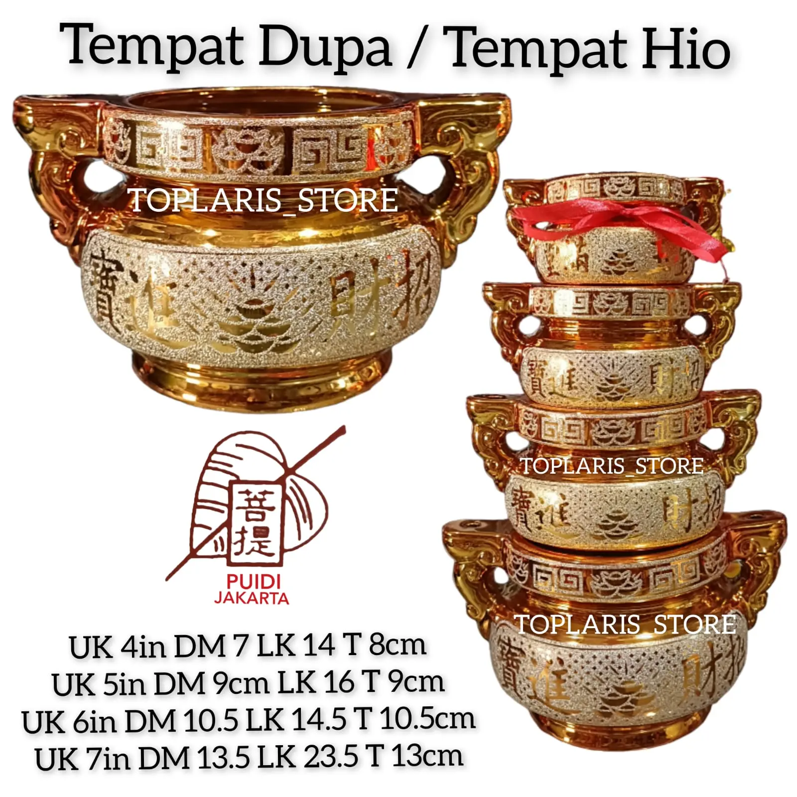 Hiolo Tempat Hio Keramik Kuping Emas 023 TPO