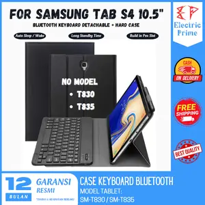Case Keyboard Bluetooth For Samsung Galaxy Tab S4 10.5 inch Flip Casing Leather Folio Book Cover Slim Tablet Protektif Shockproof Stand Built-in SM-T830 SM-T835