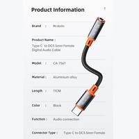 Gambar MCDODO Type C to 3.5mm Headphone HiFi DAC Audio Aux Cable Adapter CA-7561 dari Edgecom Kota Administrasi Jakarta Pusat 2 Tokopedia