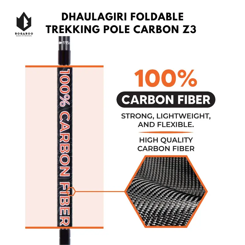 Trekking Pole Carbon Dhaulagiri Lipat Z3 - Tongkat Lipat camping - Ton 1