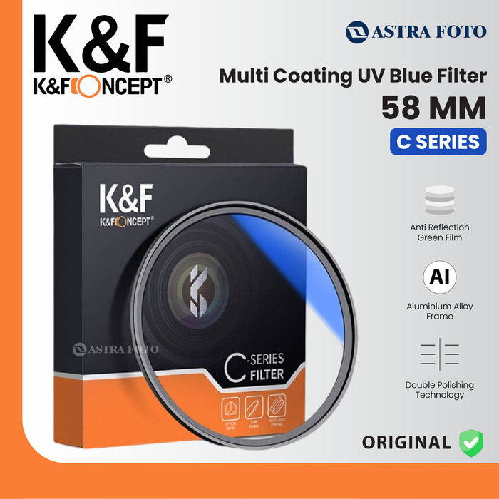 Gambar KNF K&F Concept Multi Coating UV Blue Coating Filter 58MM C-Series KF dari Astra Foto Kota Administrasi Jakarta Pusat Tokopedia
