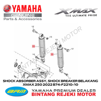 Gambar SHOCK ABSORBER ASSY, SHOCK BREAKER BELAKANG XMAX 250 2022 B74-F2210-10 dari Yamaha Bintang Rejeki Motor Kab. Bandung 1 Tokopedia