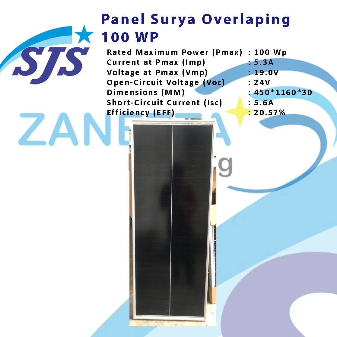 Panel Surya Mono 100wp Overlapping Shingled Solar cell