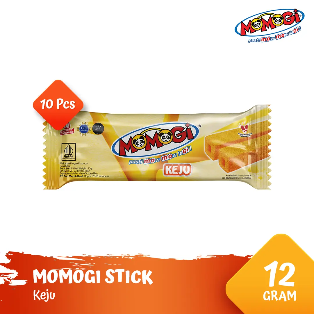 Momogi Stick Snack Makanan Ringan 12gr - Keju [1 Box @ 10 Pcs]