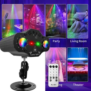 Lampu Disco Laser Lighting Panggung LED RGB USB Projector Party Light Proyektor Laser LED dengan 72 Pola Cahaya Warna RGB Red Green untuk Acara Pesta Club dan Party
