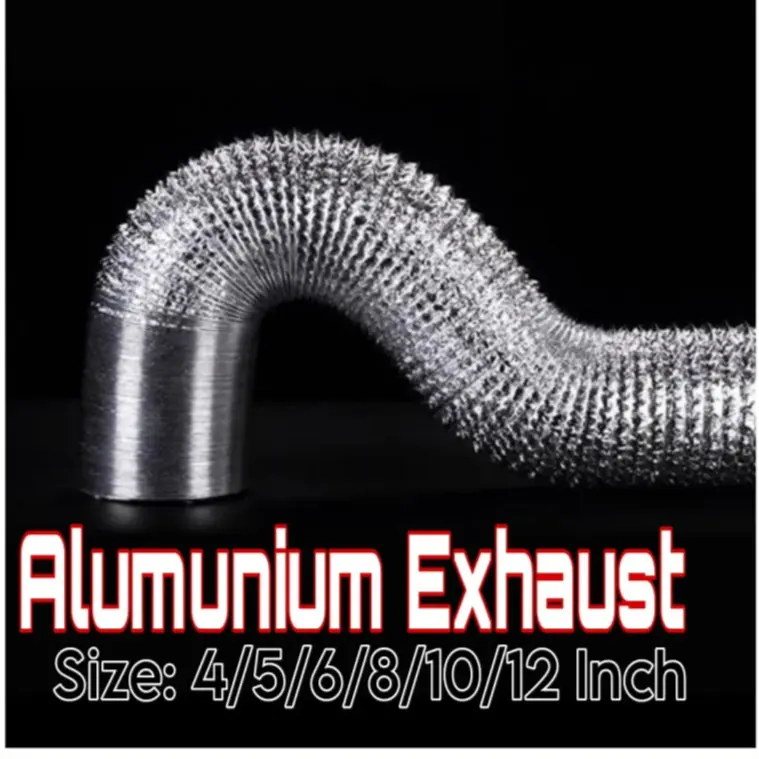 Pipa Exhaust Alumunium 4/5/6/8/10/12 inch Cerobong Asap Flexible