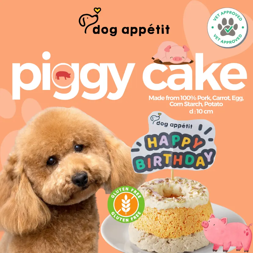DOG APPETIT- Piggy Cake Pork Dog Birthday Kue Ulang Tahun Anjing Snack