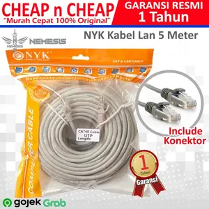 NYK Kabel Lan Cat 6 5M UTP Patch Cord Data RJ45 5meter 5 Meter M
