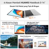 Gambar HUAWEI MateBook D 14 i5-1240P 8+512GB SSD | Sleek Full Metal Body - Mystic Silver dari Huawei Indonesia Kota Tangerang 3 Tokopedia