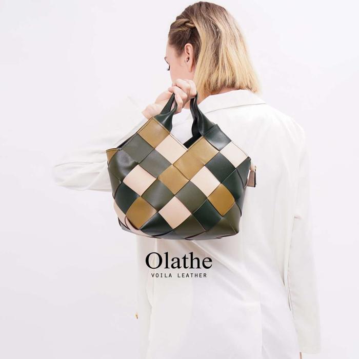 Gambar Tas Anyam Kulit Asli Voila Olathe Green dari Voila Leather Kota Administrasi Jakarta Pusat Tokopedia