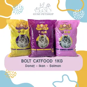 BOLT Catfood 1Kg Tuna / Salmon / Makanan Kucing BOLT IKAN DONAT