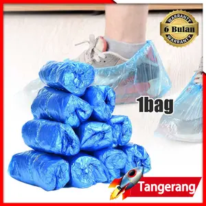 100pcs Disposable Shoes Cover Sarung Sepatu Pelindung Sepatu Plastik
