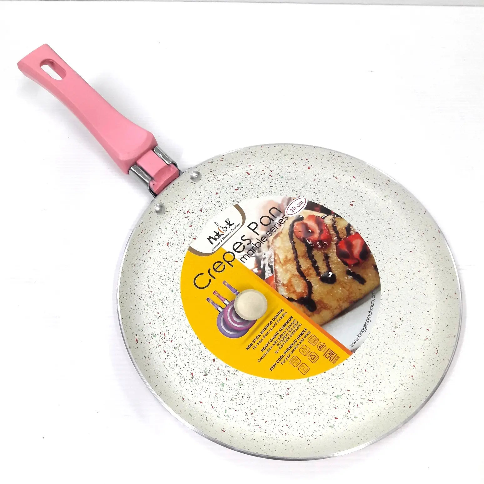 MAKCOOK CREPES PAN 20 CM / FRYPAN DATAR TEFLON 20 CM HIJAU / MCOOK20