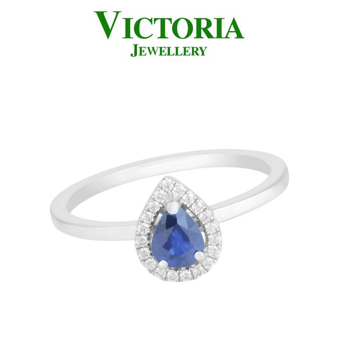 Gambar Cincin Berlian Pearshape Blue Sapphire VLR977647 Victoria Jewellery dari Victoria Jewellery Online Kota Administrasi Jakarta Selatan Tokopedia