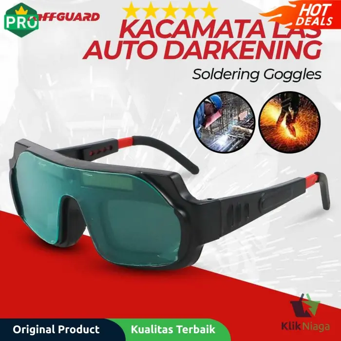 Kacamata Las Otomatis Auto Darkening Hitam Las Listrik Safety Aman