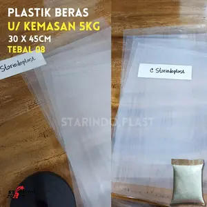 Kantong Plastik Beras 5 kg ukuran 30x45cm Tebal 08 Per Pcs