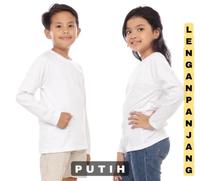 Gambar Kaos anak Polos Lengan Panjang putih / kaos putih polos dari Grosir Baju Anak Winstar Kab. Tangerang 1 Tokopedia