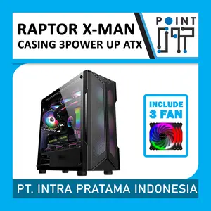 Casing Komputer PC 3Power Up Raptor X-Man with LED FAN ATX CASE
