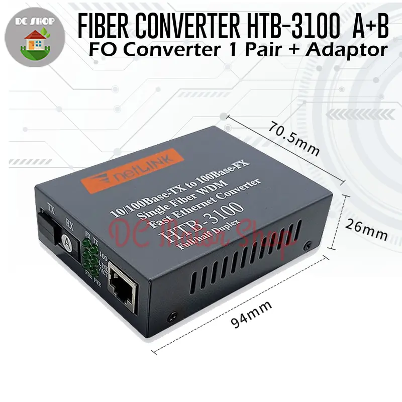 1 pair fiber optik fiber optic media converter optic rj45 HTB 3100 1