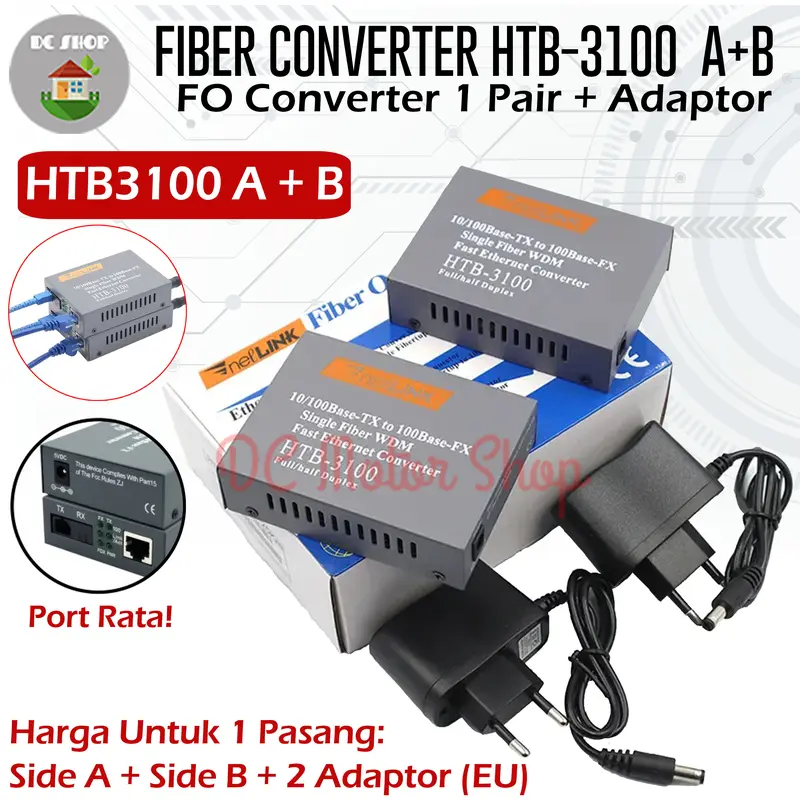 1 pair fiber optik fiber optic media converter optic rj45 HTB 3100 0