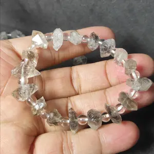 Bracelet / Gelang Natural Diamond Herkimer RAW UV React (W.15 cm)