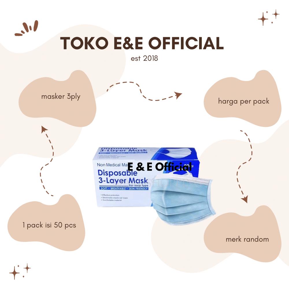 MASKER 3 PLY ISI 50 PCS / MASKER WAJAH / PENUTUP HIDUNG / MASK