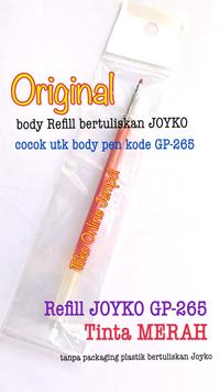 Gambar REFILL MERAH pulpen JOYKO GPR-267 red tinta isi ulang GP 265 ATK1504JY dari Toko Online Jempol Kota Administrasi Jakarta Pusat 4 Tokopedia