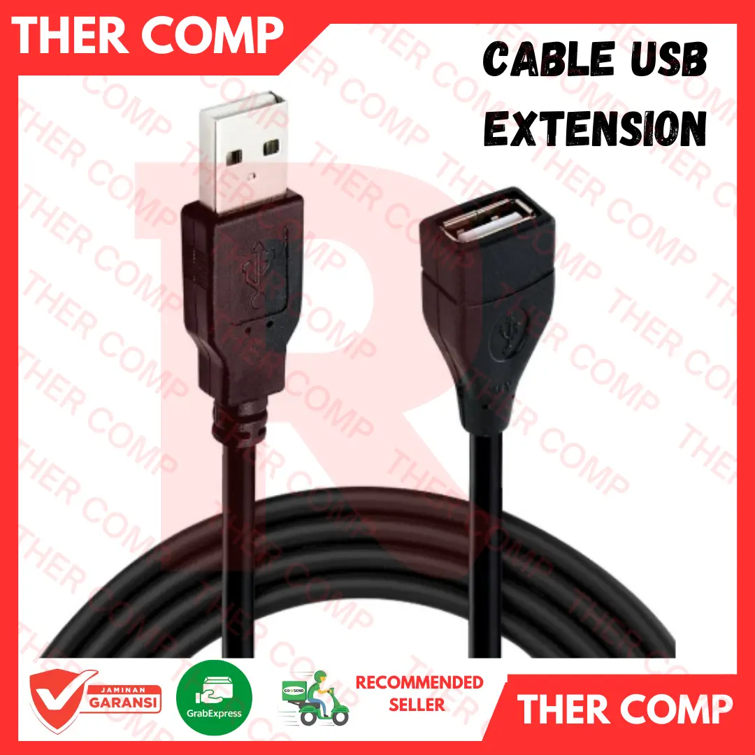 Kabel USB Extension 1,5M Hitam Male To Female 1,5 Mtr Kabel USB M to F