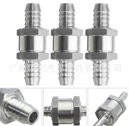 Aluminum Alloy Fuel Non Return Check Valve One Way Petrol Diesel