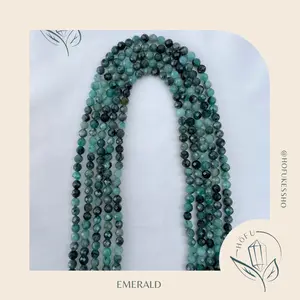 Batu Alam Emerald Natural Crystal Long String