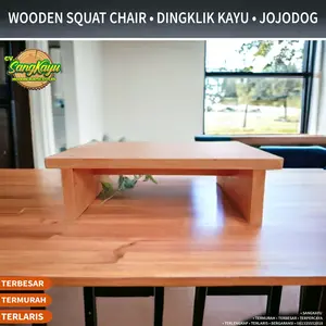 Kursi jongkok kayu dingklik 30x20x10cm meja kecil rak kayu rak tanaman