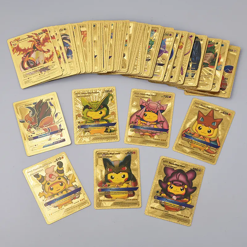 Kartu Pokemon Emas Pikachu 55PCS/Box: Permainan Interaktif Asyik 4