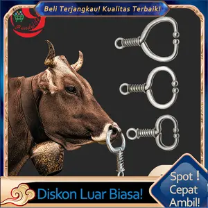 Klip Penjepit Hidung Sapi Otomatis Baja Tahan Karat Cincin Sapi Traksi