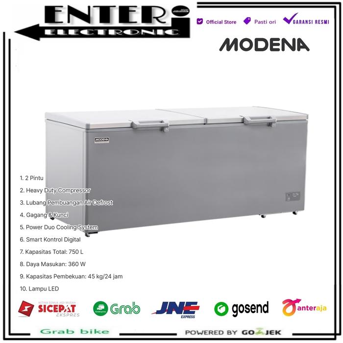 Gambar MODENA MD75 CHEST FREEZER BOX 2 PINTU FREESER BOKS 750 L MODENA MD-75 dari Enter Electronic Kota Tangerang Selatan Tokopedia