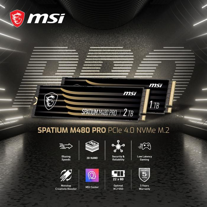 Gambar MSI SPATIUM M480 PRO 1TB SSD PCIE 4.0 GEN4 M.2 NVME dari SOS SPORT ONLINE SHOP Kota Administrasi Jakarta Pusat Tokopedia