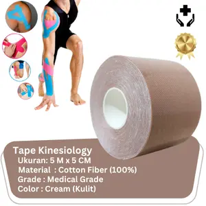 Tape Kinesio 5M x 5cm Kinesiology Tapping Premium Original Skin Cream