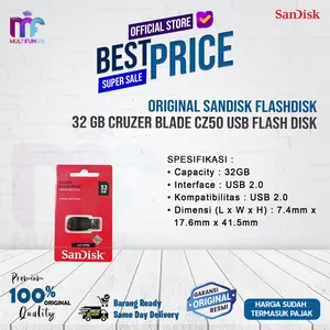 ORIGINAL SANDISK FLASHDISK 32GB CRUZER BLADE CZ50 USB FLASH DISK 32 GB