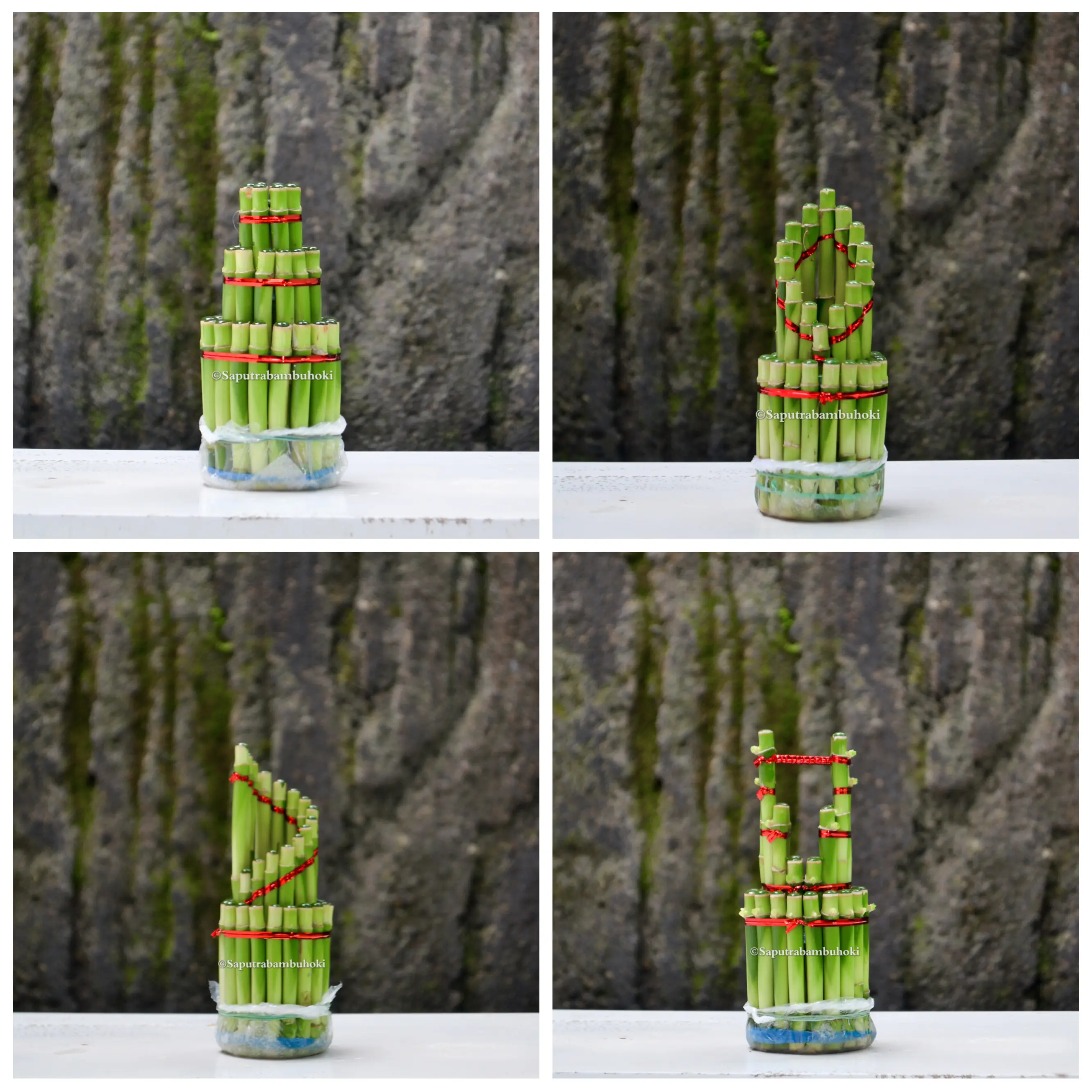Bambu Hoki / Bambu Rejeki Model Pagoda Susun 3 Spiral Mahkota