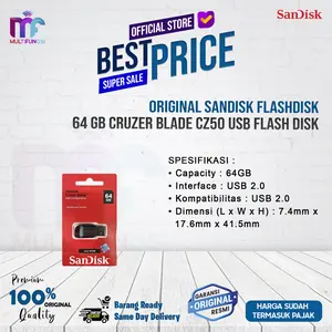 ORIGINAL SANDISK FLASHDISK 64GB CRUZER BLADE CZ50 USB FLASH DISK 64 GB Storage