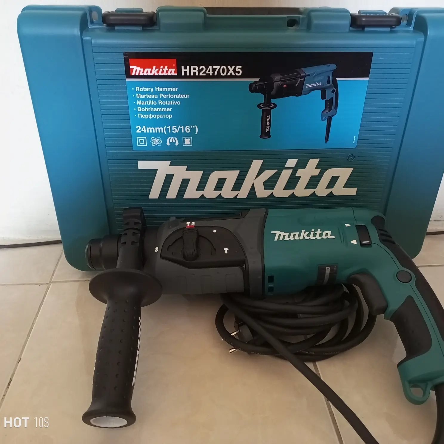 cuci gudang, bor drill bobok 3 pungsi + 2 mata bobok, Makita HR 2470 F