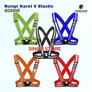 Rompi Safety V Karet Elastis Reflective Strap Safety Sepeda dan Lari