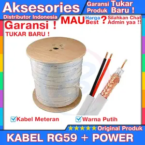 Kabel CCTV RG59 Permeter / Eceran + Power Bahan Kabel Tebal