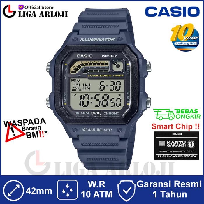 Gambar CASIO WS-1600H-2AVDF Jam Tangan Pria Digital WS1600H WS-1600H-2A dari Liga.Arloji Kota Administrasi Jakarta Pusat Tokopedia