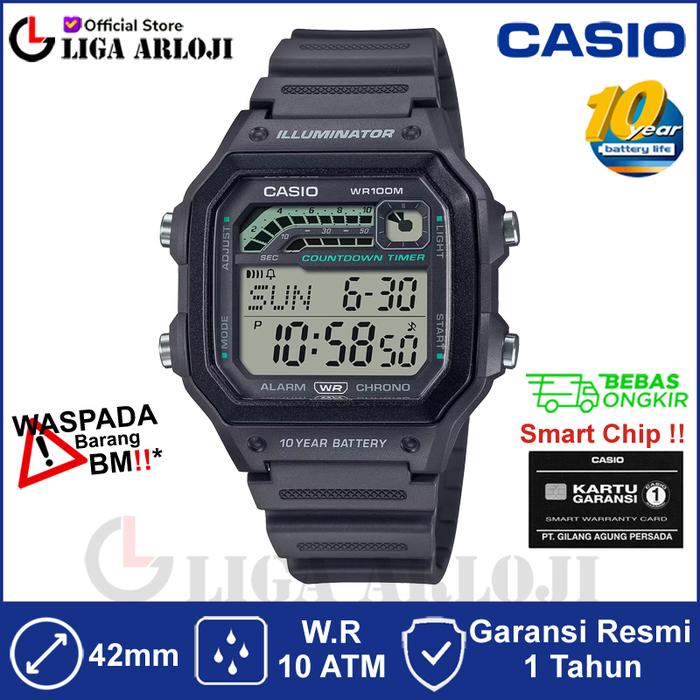 Gambar CASIO WS-1600H-8AVDF Jam Tangan Pria Digital WS1600H WS-1600H-8A dari Liga.Arloji Kota Administrasi Jakarta Pusat Tokopedia
