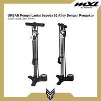 Gambar MXL Pompa Ban Sepeda Lantai Urban 002 dengan Meteran Pump Floor Alloy - Grey dari MXL Sports Indonesia Kota Administrasi Jakarta Selatan 4 Tokopedia