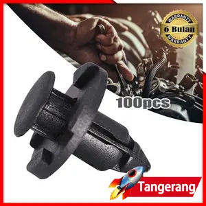 100pcs Klip Kancing Tekan B01 10mm Hole Push Dashboard Mobil Universal