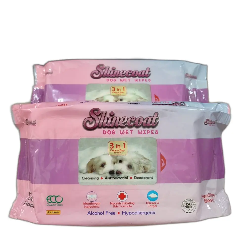 Shinecoat Dog Wet Wipes Tisu Basah Anjing 1Pcs (isi 50 lembar)